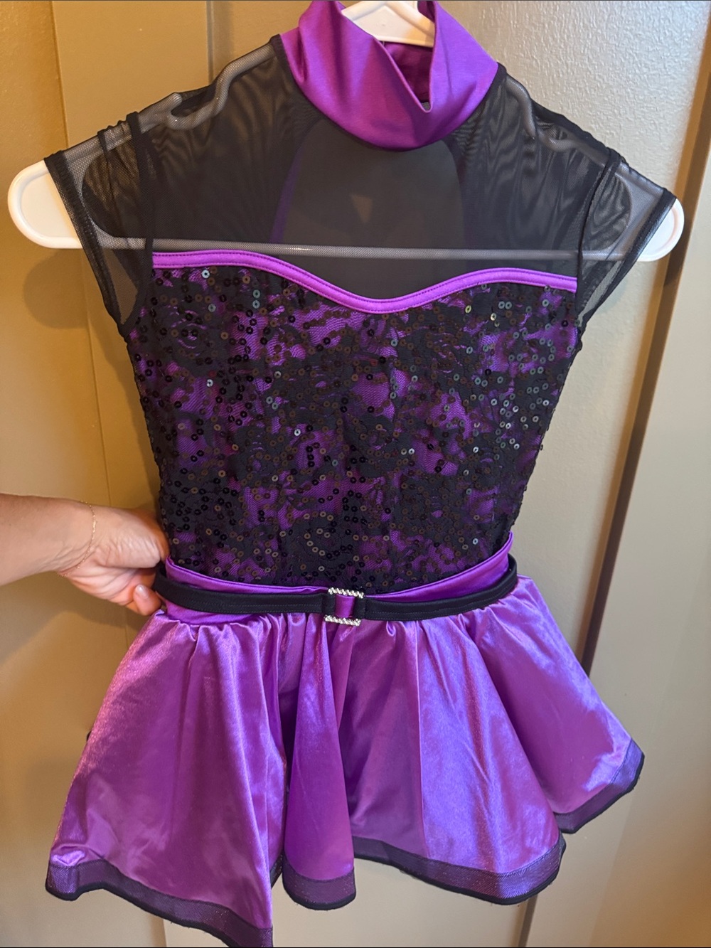 Purple and Black Sequin Dance Costume